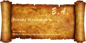 Bondy Alexandra névjegykártya